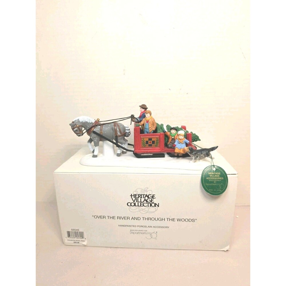 Vtg Dept 56 Heritage Village "Over The River And Through The Woods" Retired 1994